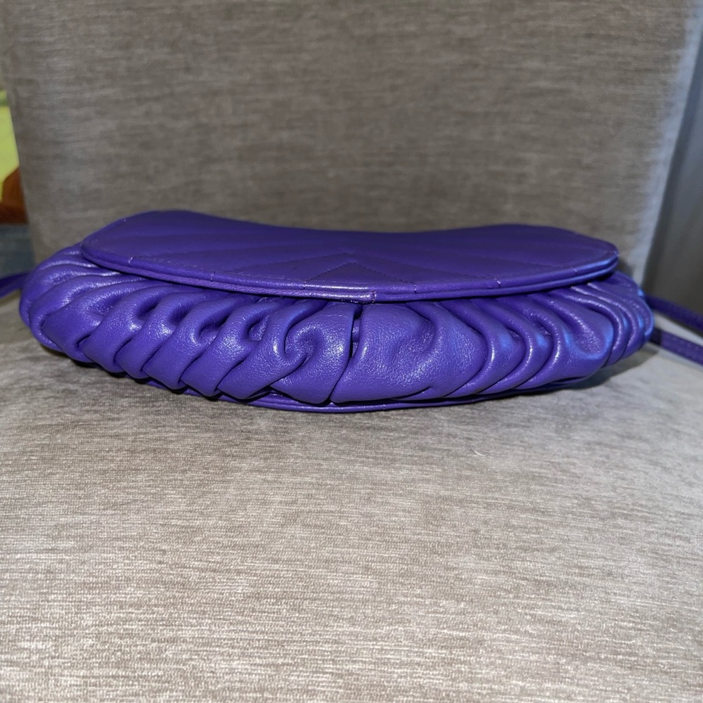 Fine leather purple shell purse new w/o tags - Picture 7 of 8